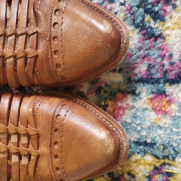 Bedstu Kennya Brown Leather Pointy Toe Flats - Picture 5 of 7